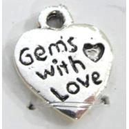 Tibetan Silver heart pendant, lead free and nickel free