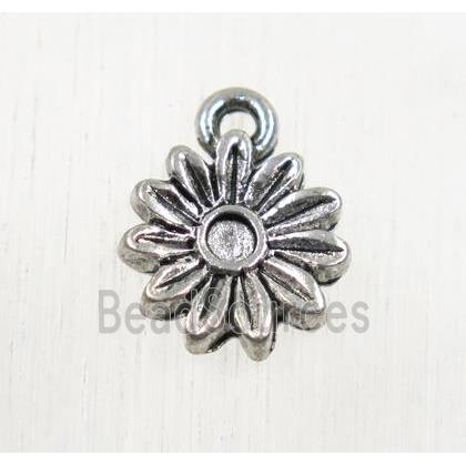 tibetan silver daisy pendant, non-nickel