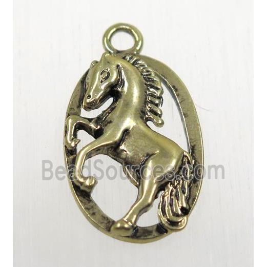 tibetan silver horse pendant, non-nickel, bronze