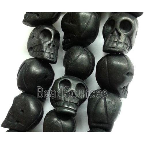 antique black cattle bone skull charm beads