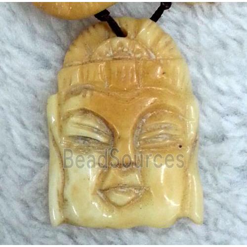 antique cattle bone pendant, buddha