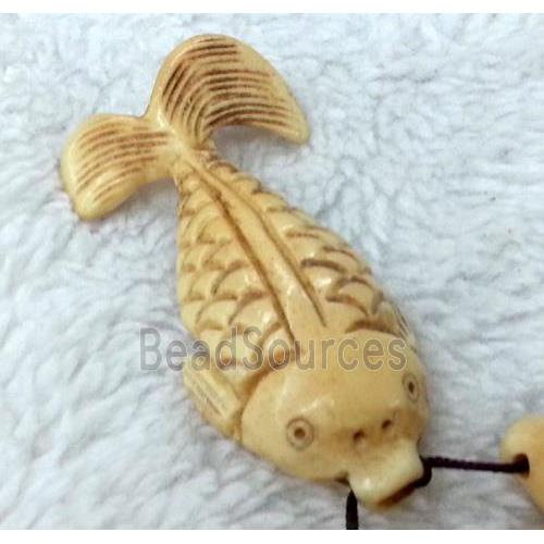 antique cattle bone pendant, goldfish