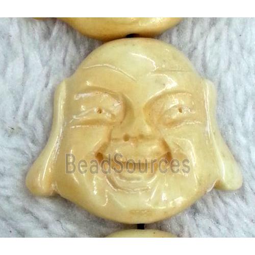 antique cattle bone beads, buddha