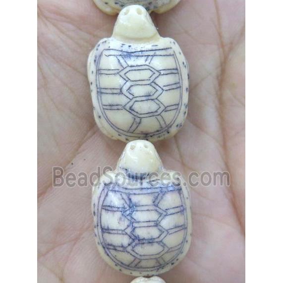 yellow antique cattle bone beads, tortoise