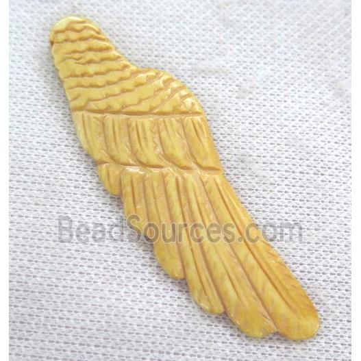 yellow cattle bone pendant, angel wing