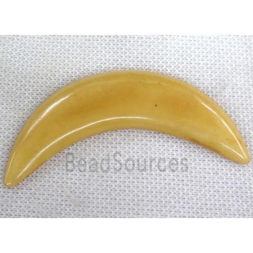 yellow cattle bone crescent pendant without hole, horn