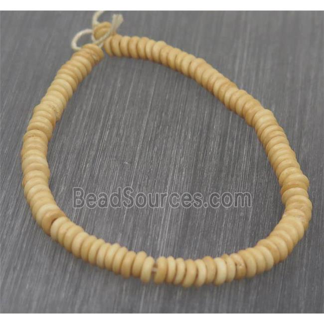 yellow bone heishi beads