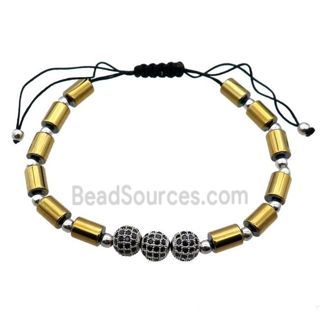 gold Hematite Bracelet, adjustable