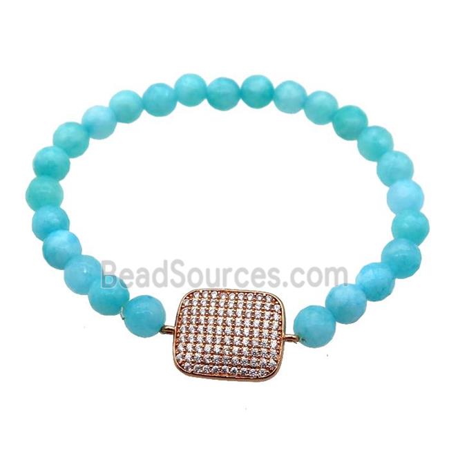 blue Jade Bracelet, stretchy