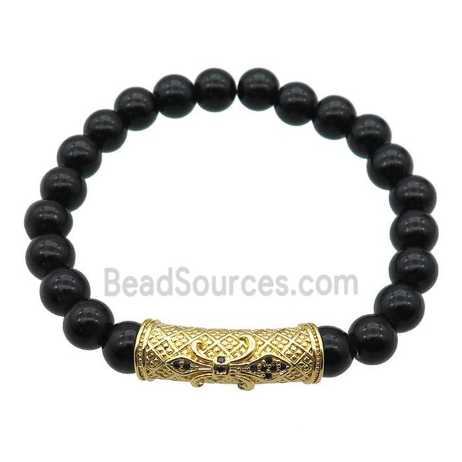 black Onyx Agate Bracelet, stretchy