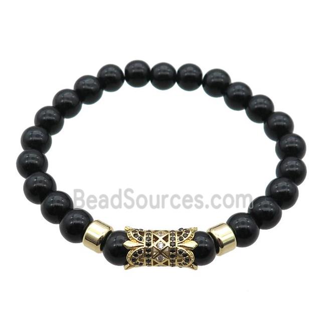 black Onyx Agate Bracelet, stretchy