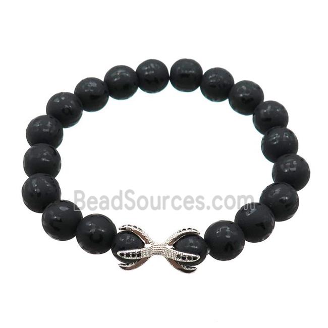 black Onyx Agate Bracelet, stretchy