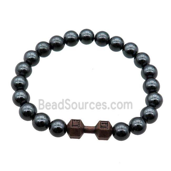 black Hematite Bracelets, stretchy