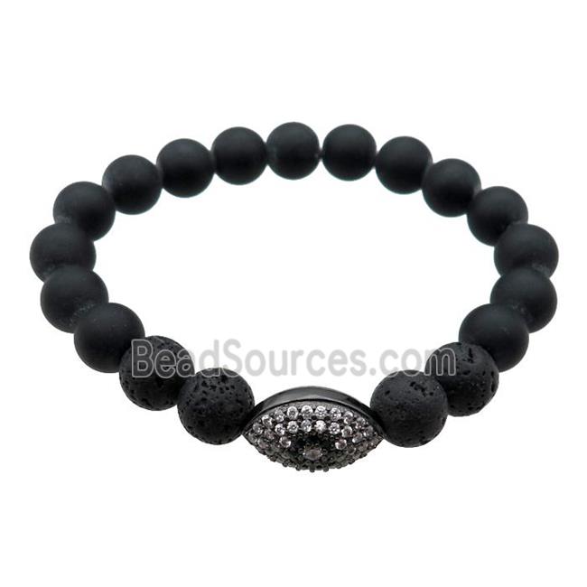 black Onyx and lava Bracelets, stretchy