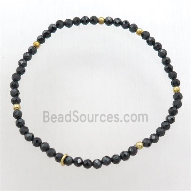 black Spinel Bracelet, stretchy