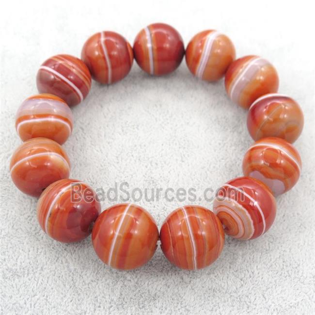 red Striped Agate Bracelet, stretchy