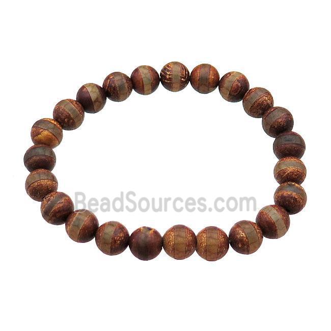 stretchy Tibetan Agate bracelet line round