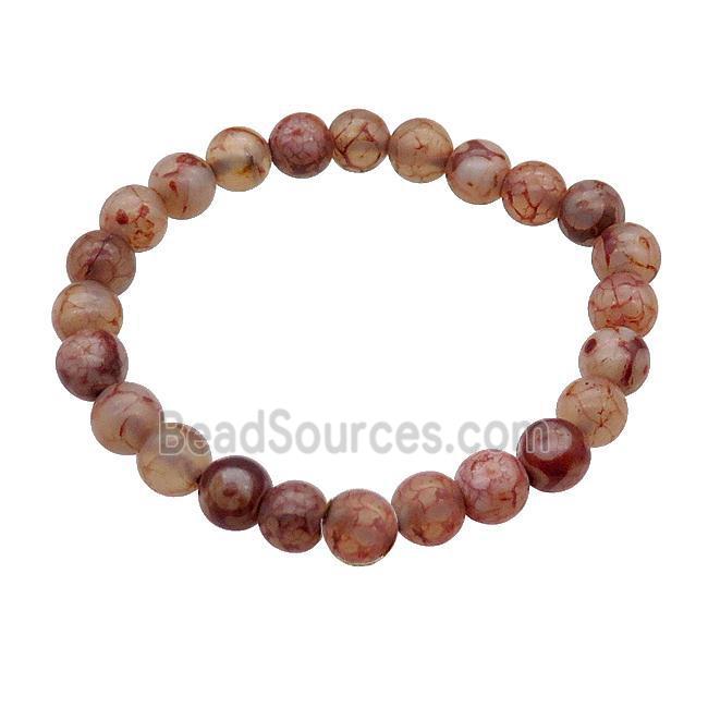 stretchy Tibetan Agate bracelet Evil Eye round