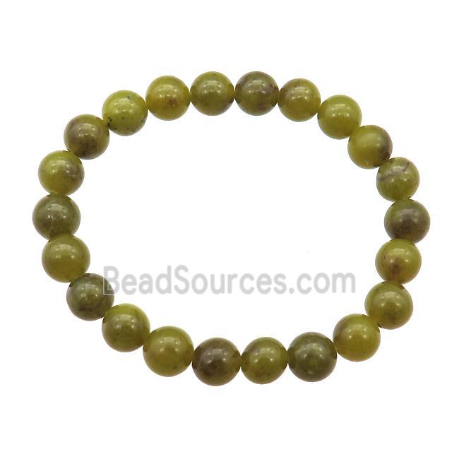 Lemon Chrysoprase Bracelet Stretchy Round