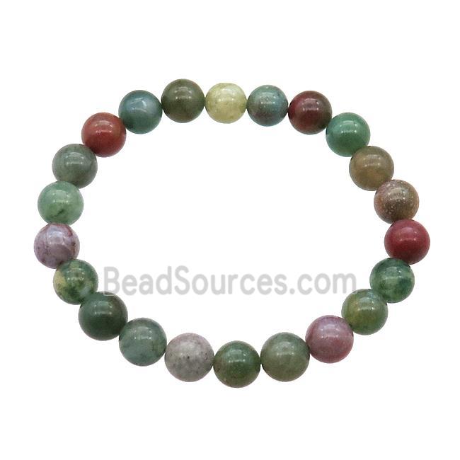 Indian Agate Bracelet Stretchy Round