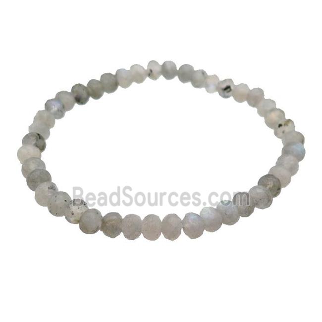 Labradorite Bracelet Rondelle Stretchy