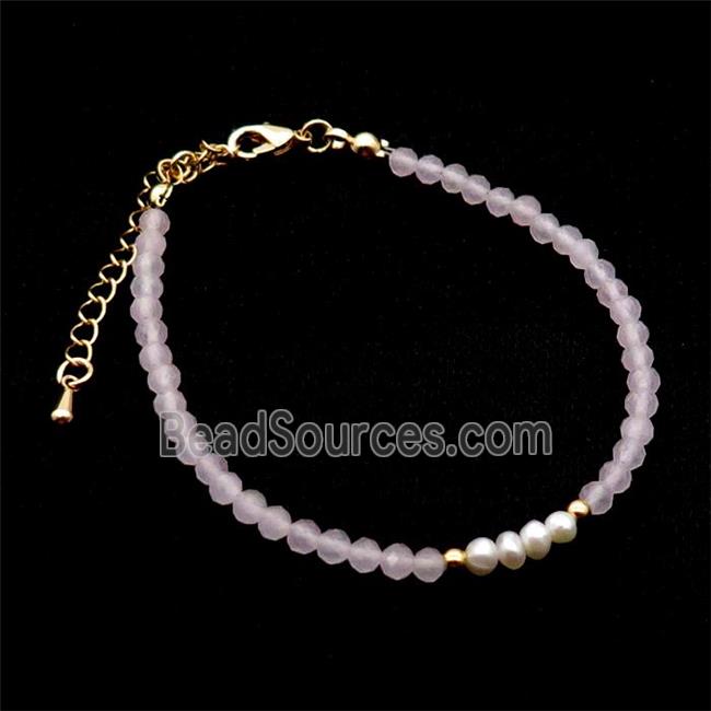 Rose Quartz Bracelet With Pearl