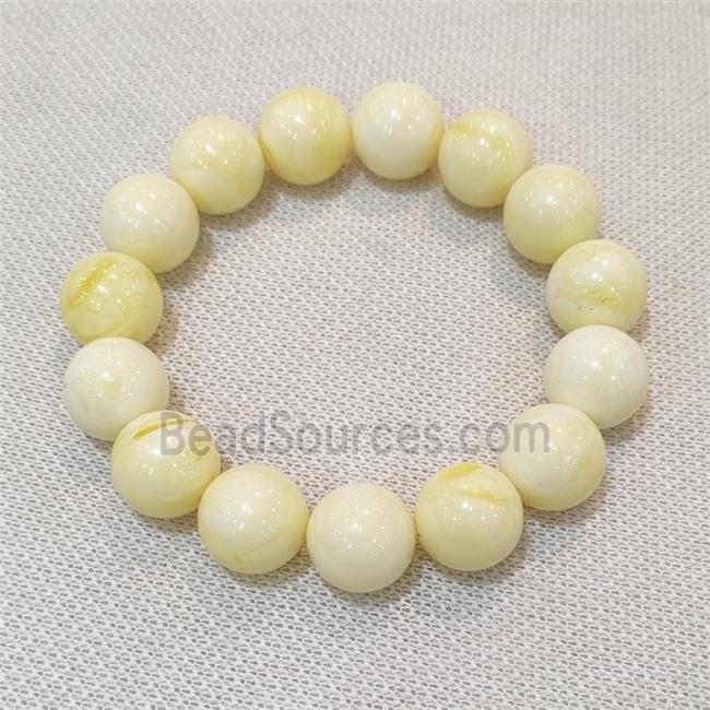 Resin Bracelet Stretchy Lt.yellow