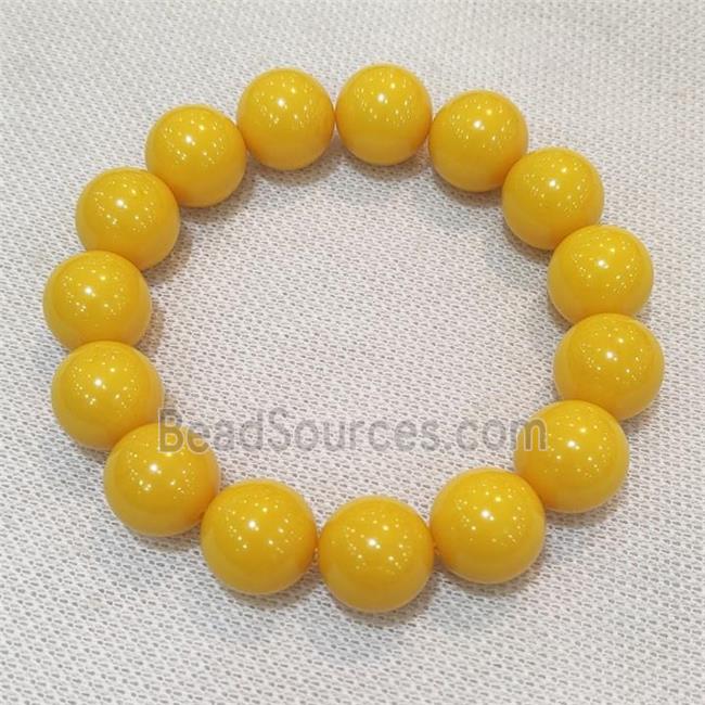 Yellow Resin Bracelet Stretchy