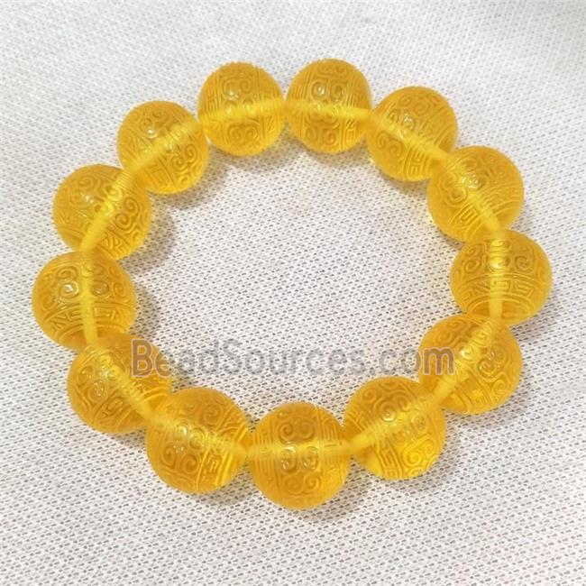 Resin Bracelet Stretchy Yellow