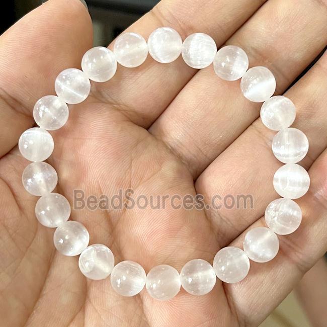 White Selenite Bracelet Stretchy