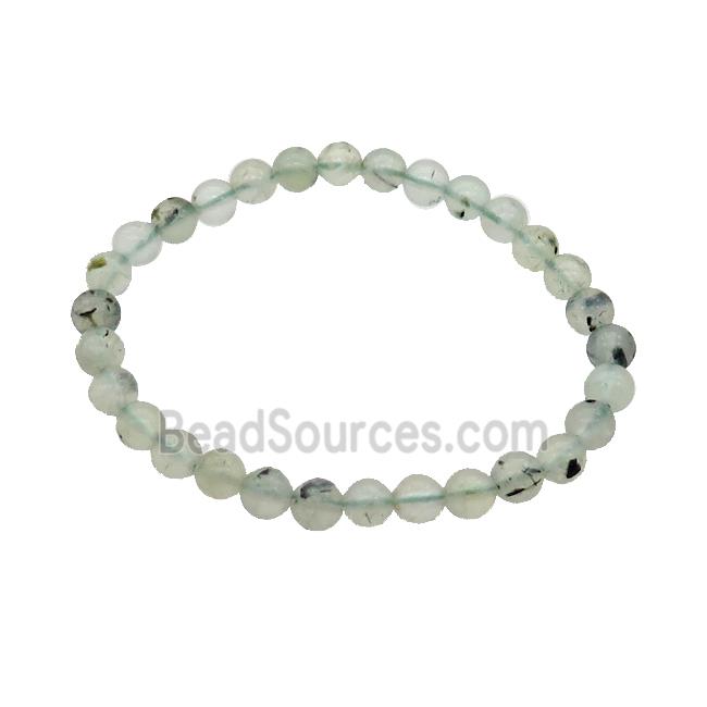 Green Prehnite Bracelet Stretchy Round