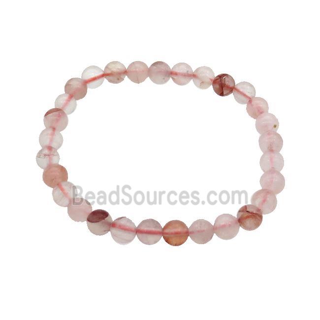 Natural Red Crystal Quartz Bracelet Stretchy Round