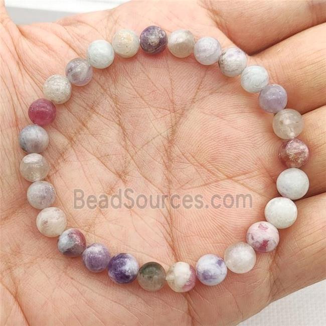 Natural Plum Blossom Tourmaline Bracelet Stretchy C-Grade