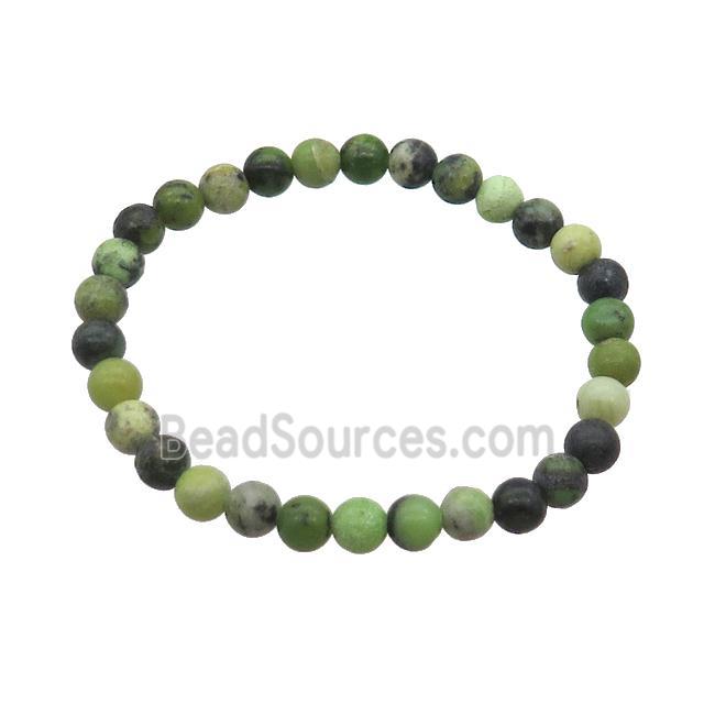 Natural Chinese Chrysoprase Bracelet Stretchy Green