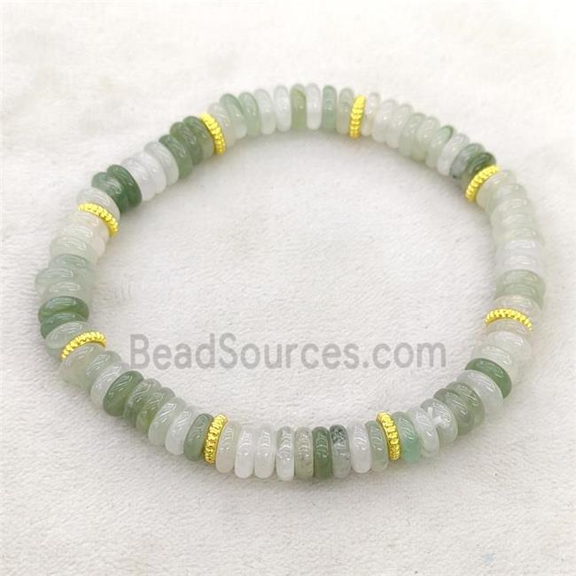 Natural Chinese Jadeite Bracelet Stretchy