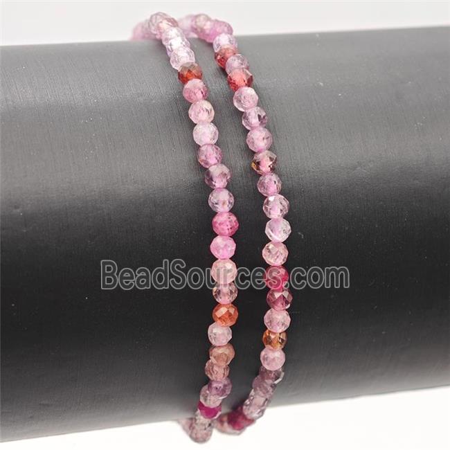 Natural Spinel Bracelet Multicolor Faceted Round Stretchy