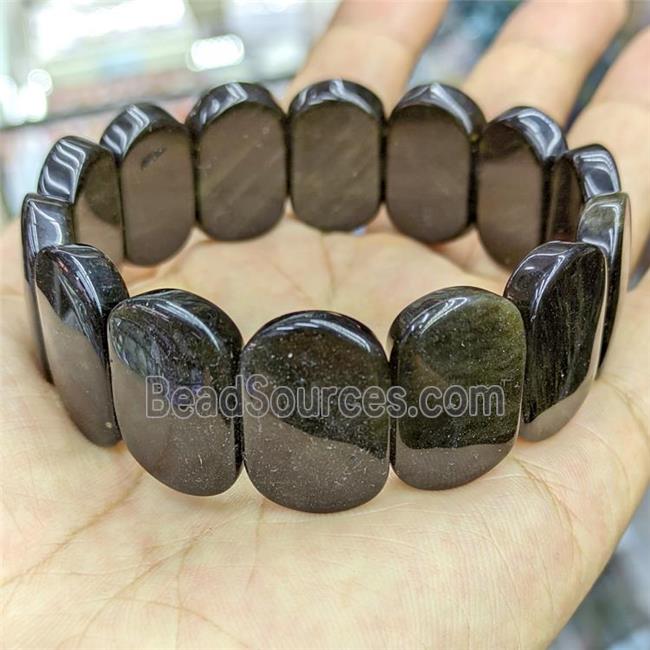 Natural Golden Obsidian Bracelet Stretchy