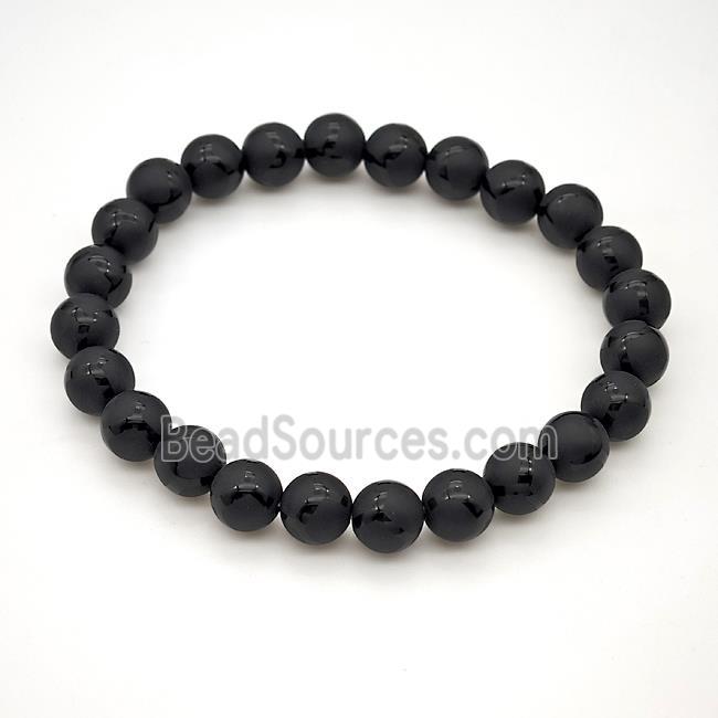 Black Agate Bracelet, Round