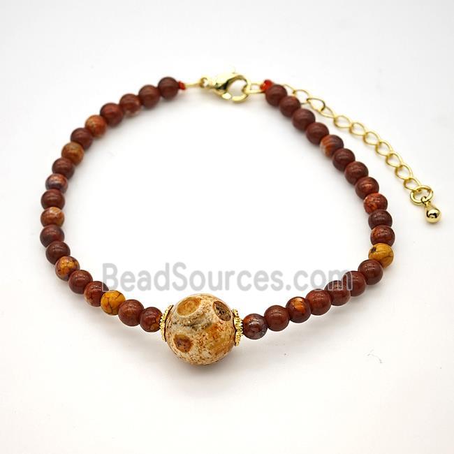 Tibetan Agate Bracelet, Round