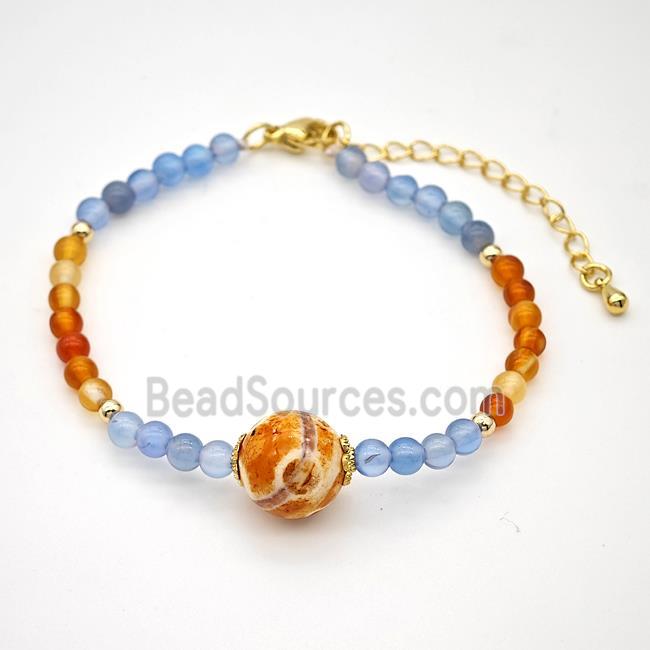 Tibetan Agate Bracelet, Round