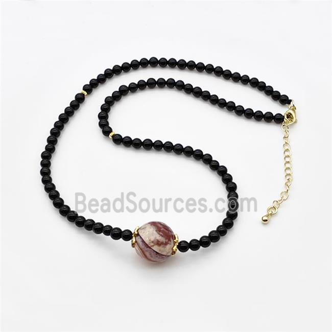 Agate necklace, Round