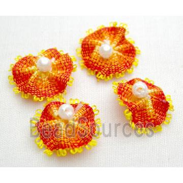 Orange Handcraft Clothing Umbrella Flower