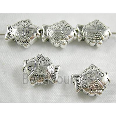 CCB Silver Plastic Fish Bead, Nickel Free