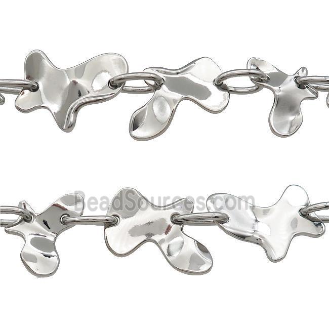 Alloy Chain Butterfly Platinum Plated