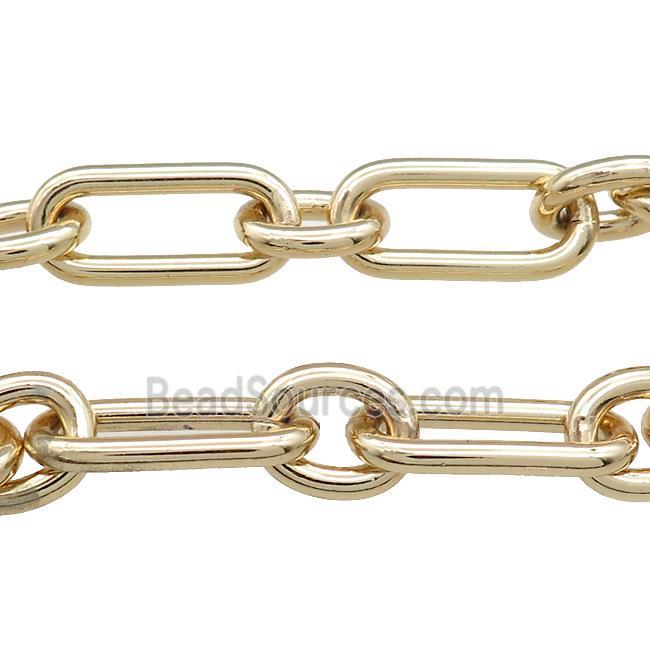 Aluminium Paperclip Chain Gold Plated