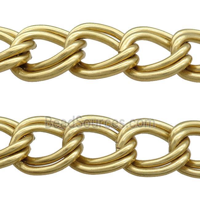 Aluminium Chain Double Matte Gold Plated