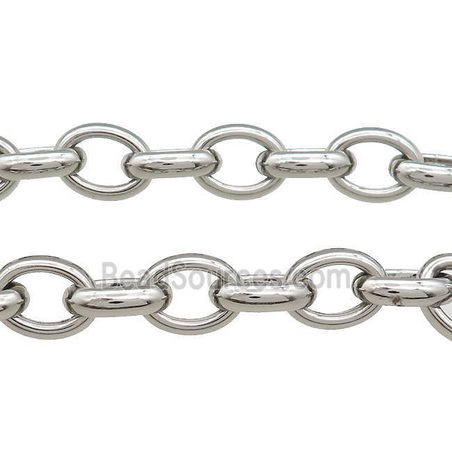 Alloy Rolo Chain Platinum Plated