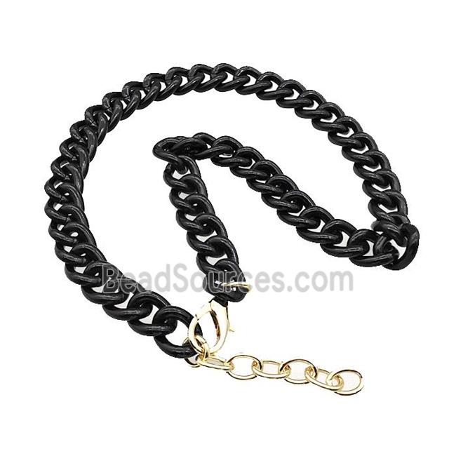 Aluminium Necklace Black Painted