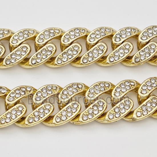 Alloy Chain Micro Pave Rhinestone Gold Plated