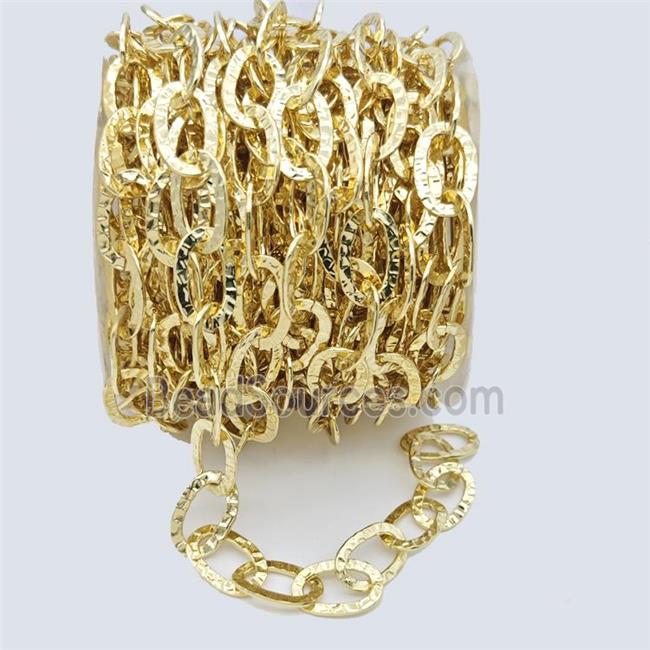 Iron Chain Hammered Gold Plated